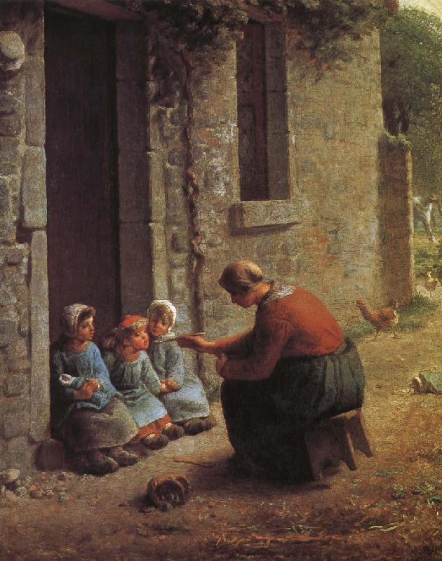 Jean Francois Millet Woman feeding the children